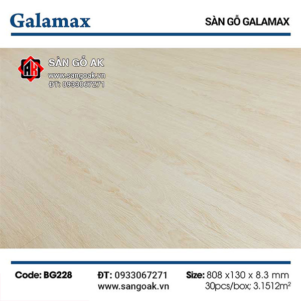 Sàn Gỗ Công Nghiệp TQ Galamax 8.3mm BG228